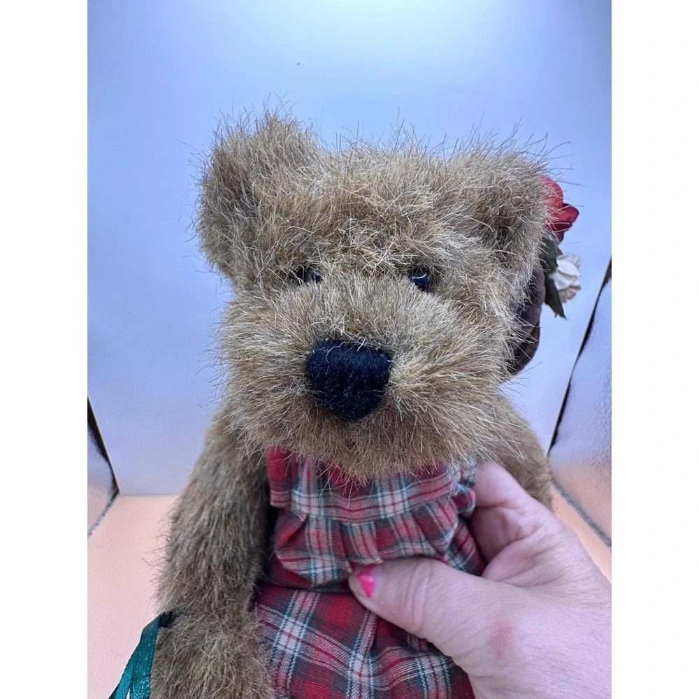 Boyds Bears Lizzie Wishkabibble Plush Bear 50002 Plaid Dress Corduroy Hat 2000